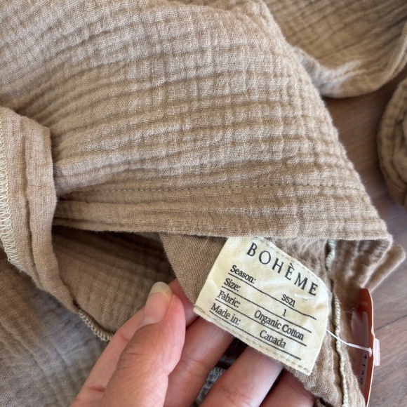 Boheme Goods wrap top in beige gauze - Picture 5 of 7